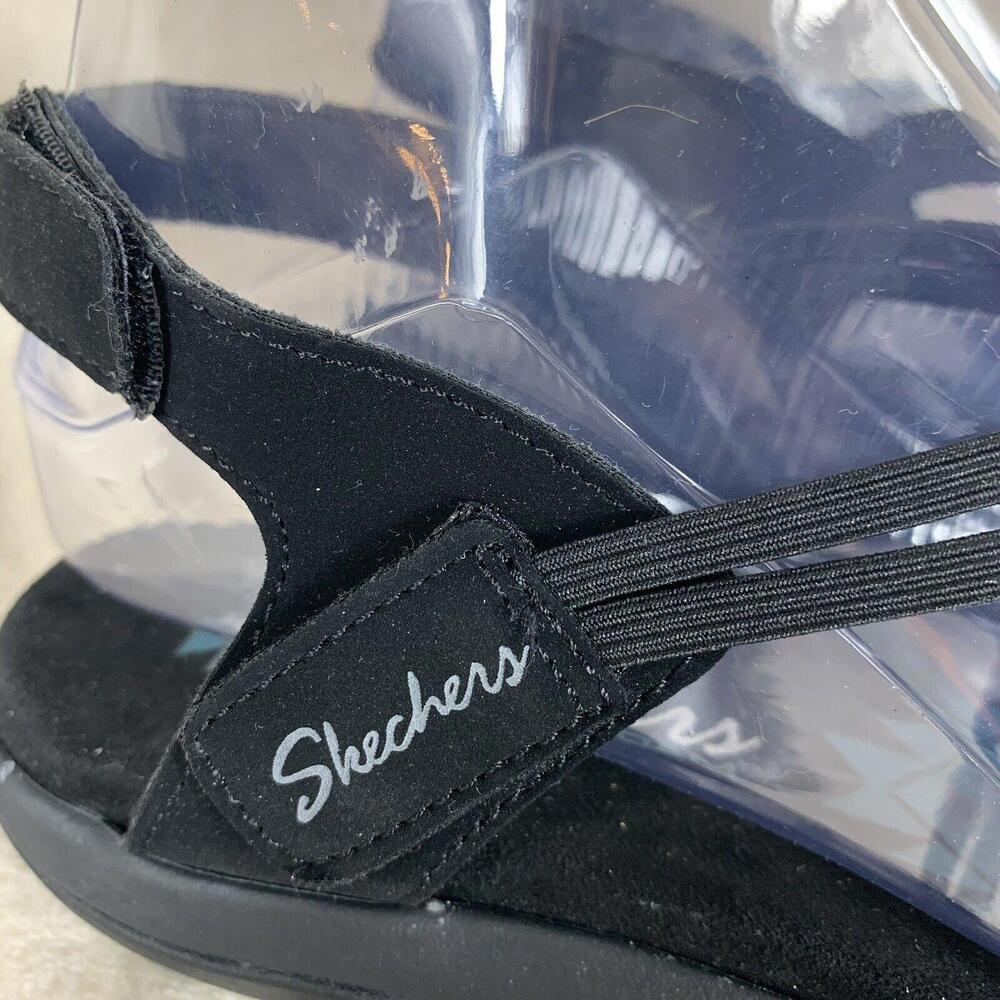 Skechers Womens Reggae Slim Takes Two Black Sandals Size 8 - 163112 BBK - Picture 5 of 10